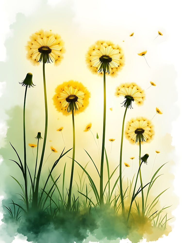 Pastel Garden With Delicate Stemwork