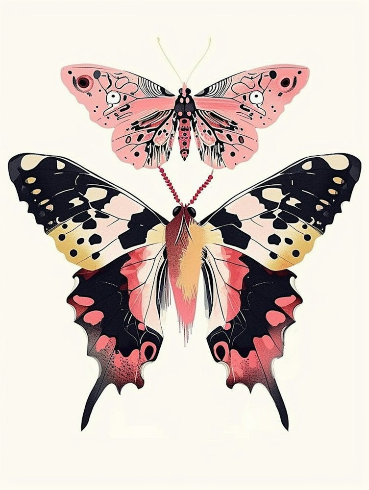 Farbenfrohe Insektenillustration Schmetterling 24