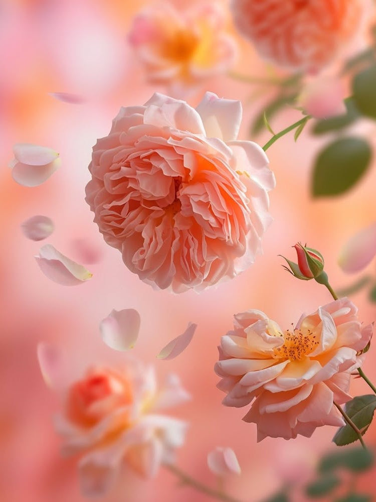 English Roses Painting Rose Petals 1