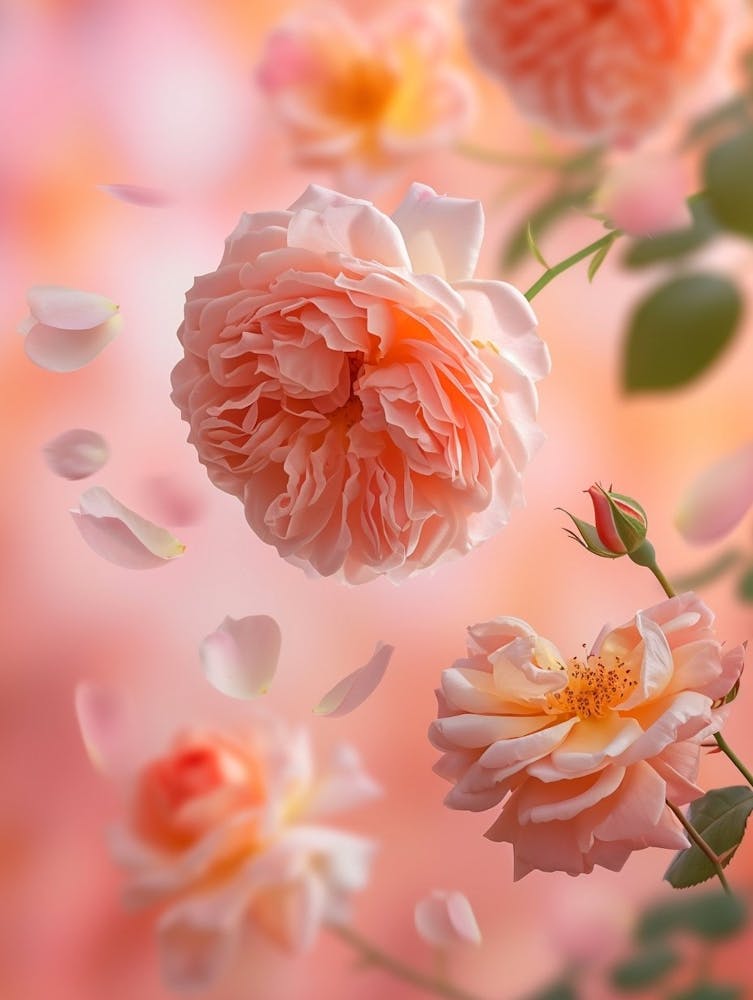 English Roses Painting Rose Petals 1