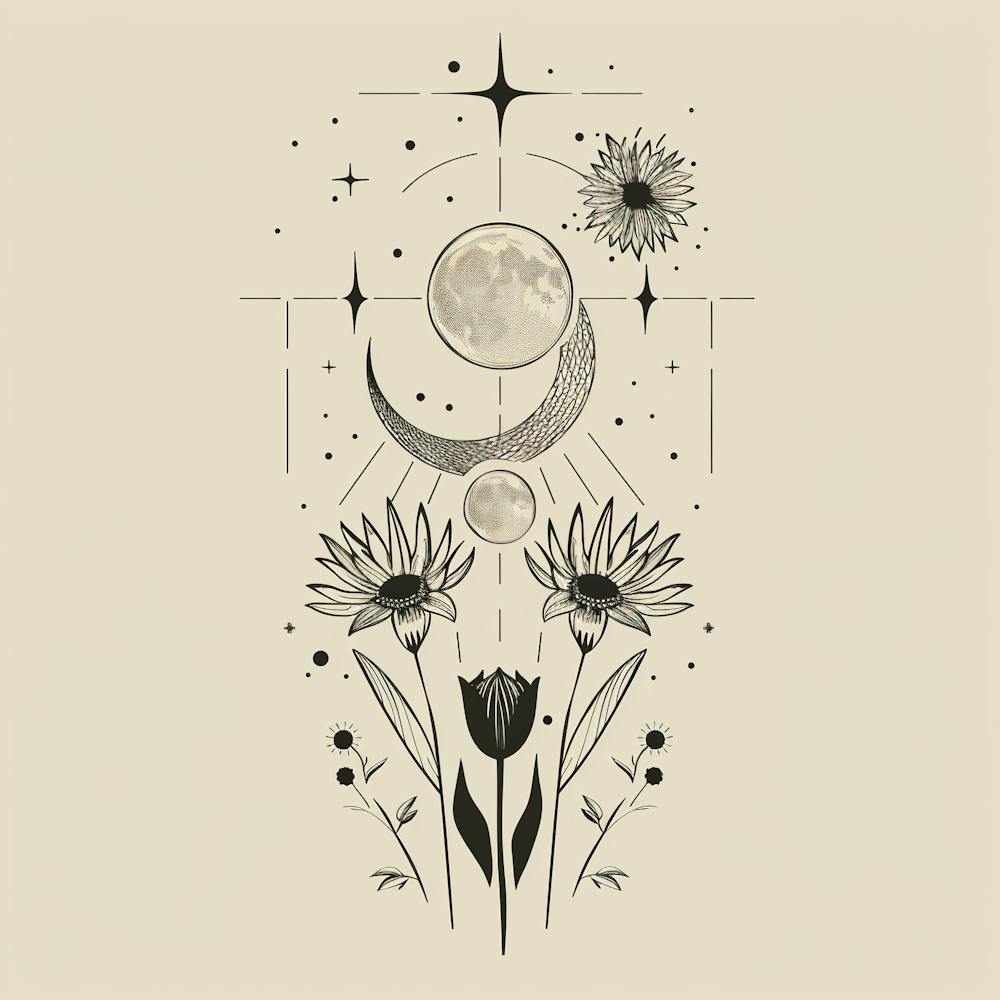 Minimalist Boho Celestial Moon 10