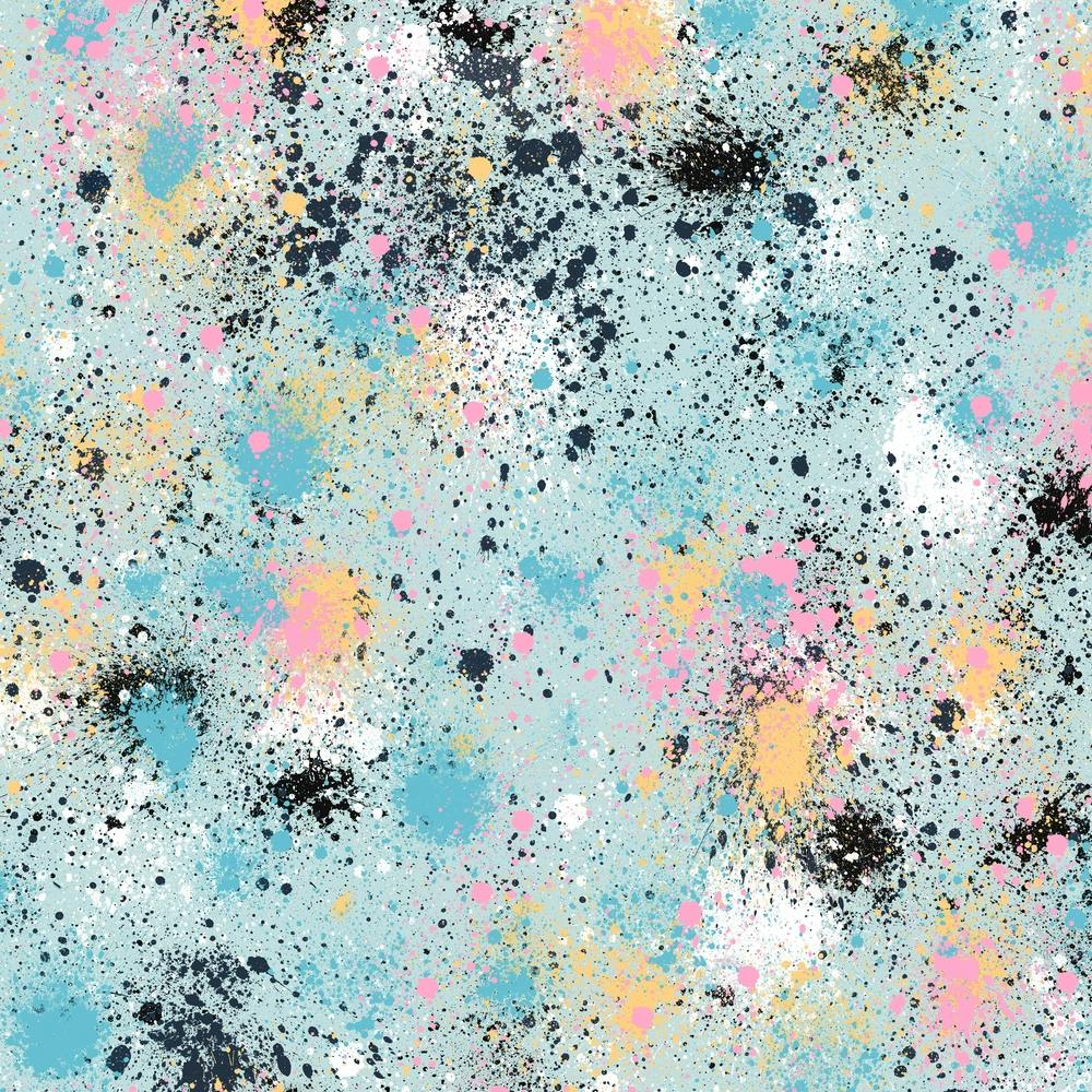 Ink Splatter Dust Blue Pastel Square