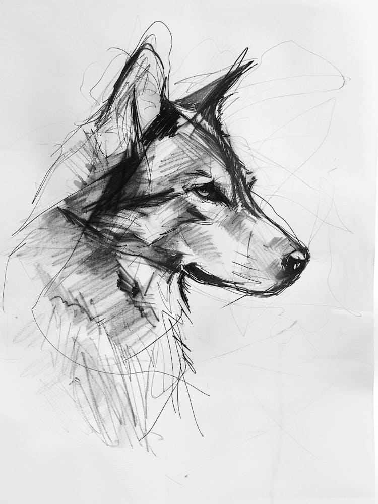 Minature Dog Charcoal Line 3