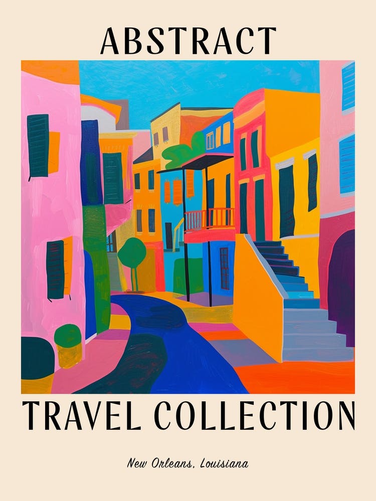 Abstract Travel Collection Poster New Orleans Louisiana 4