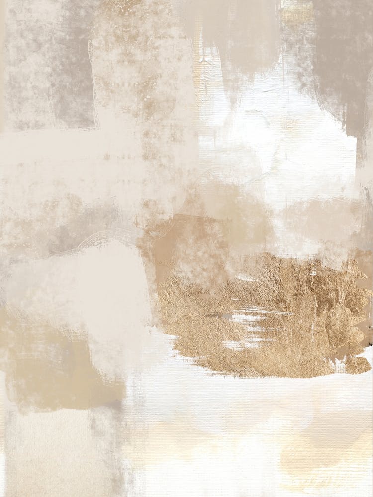 Beige Gold Abstraktes Gemälde 2