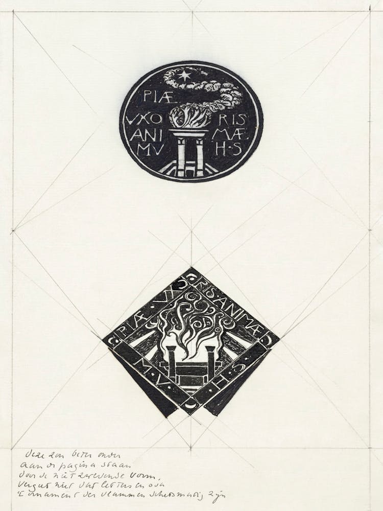 Two Designs For A Vignette A Loving Wife As The Soul (1878–1938), Richard Roland Holst