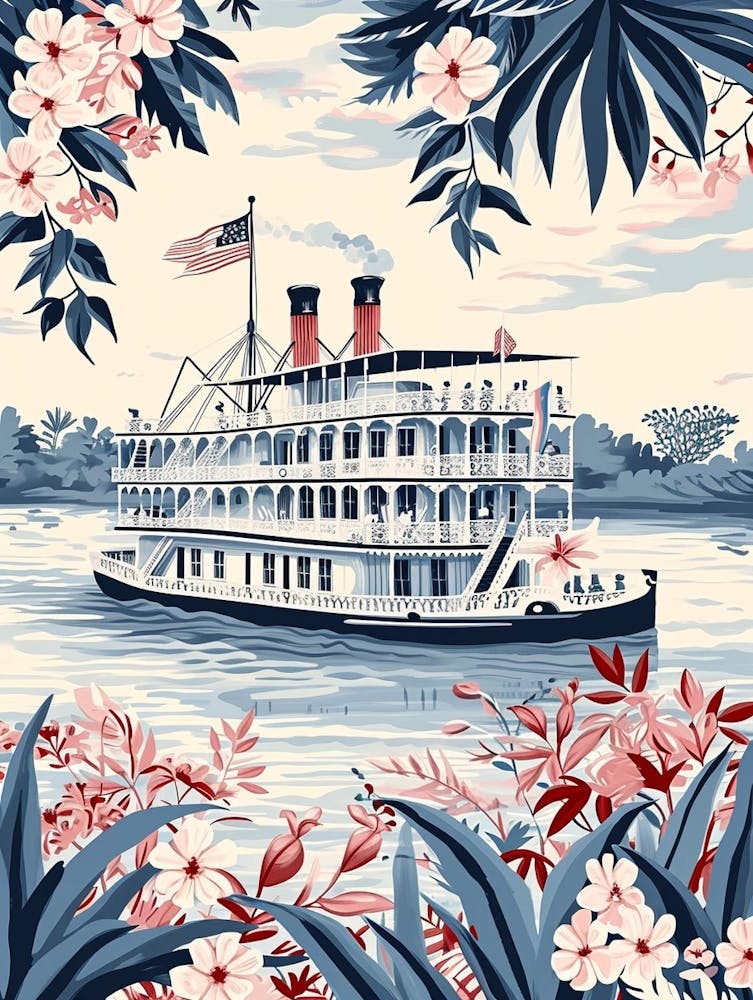 Steamboat Natchez Bilderbuch-Illustration 2
