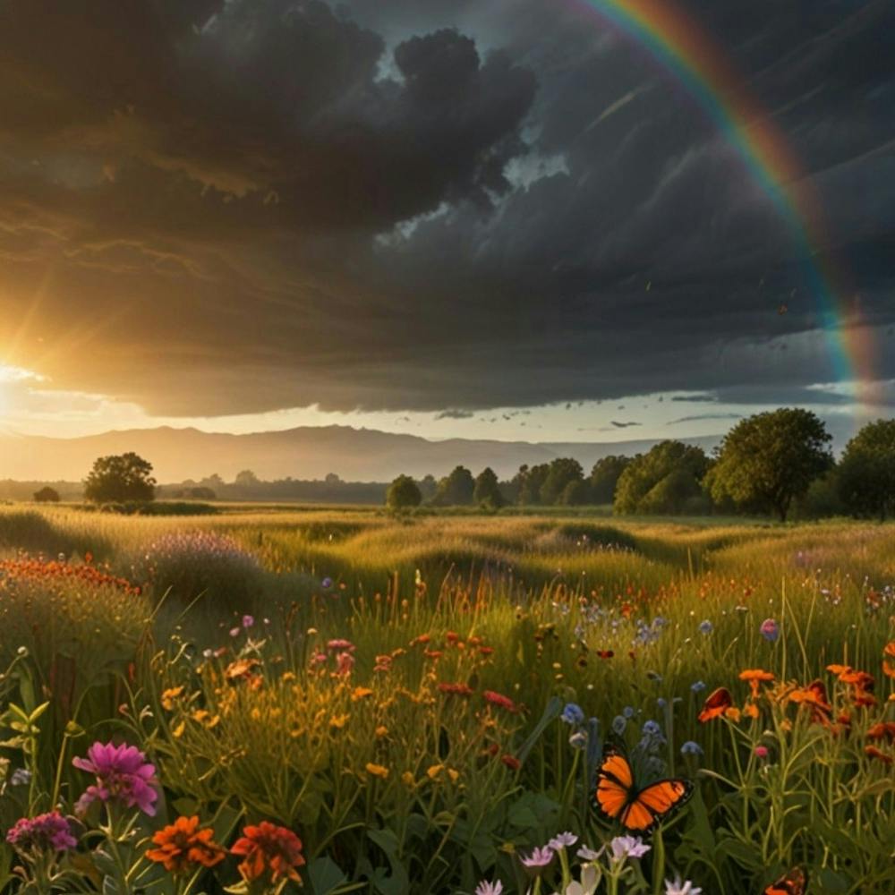 Rainbow In The Meadow