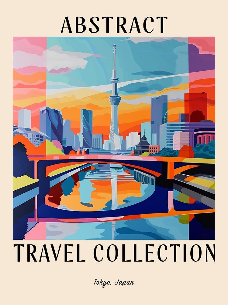 Abstract Travel Collection Poster Tokyo Japan 2