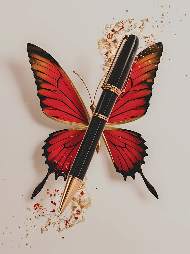 Butterfly And Pen