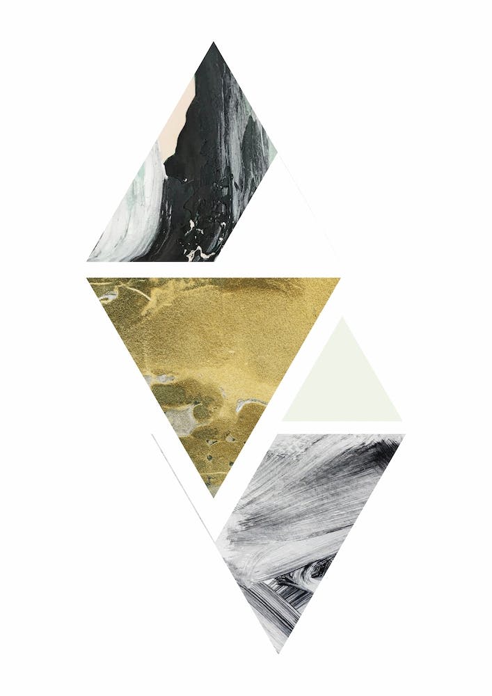 Textured Abstract Peach and Grey Triangles