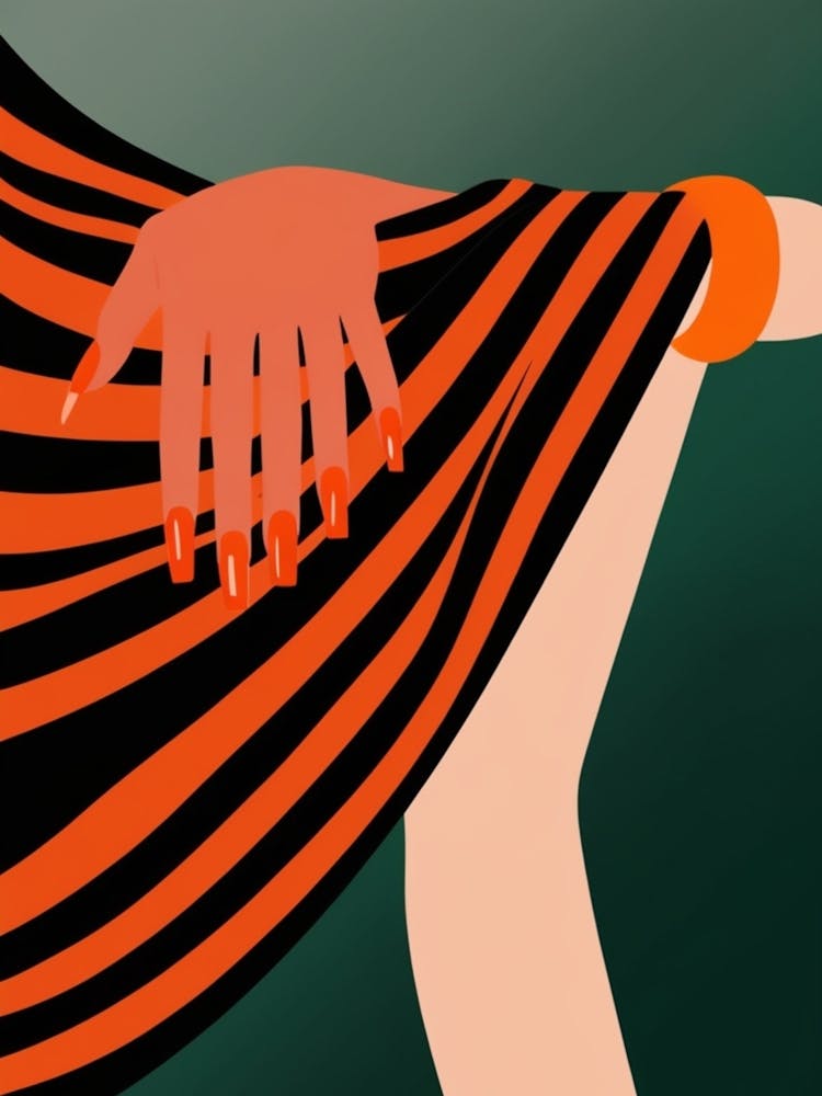 Woman In A Striped Dress