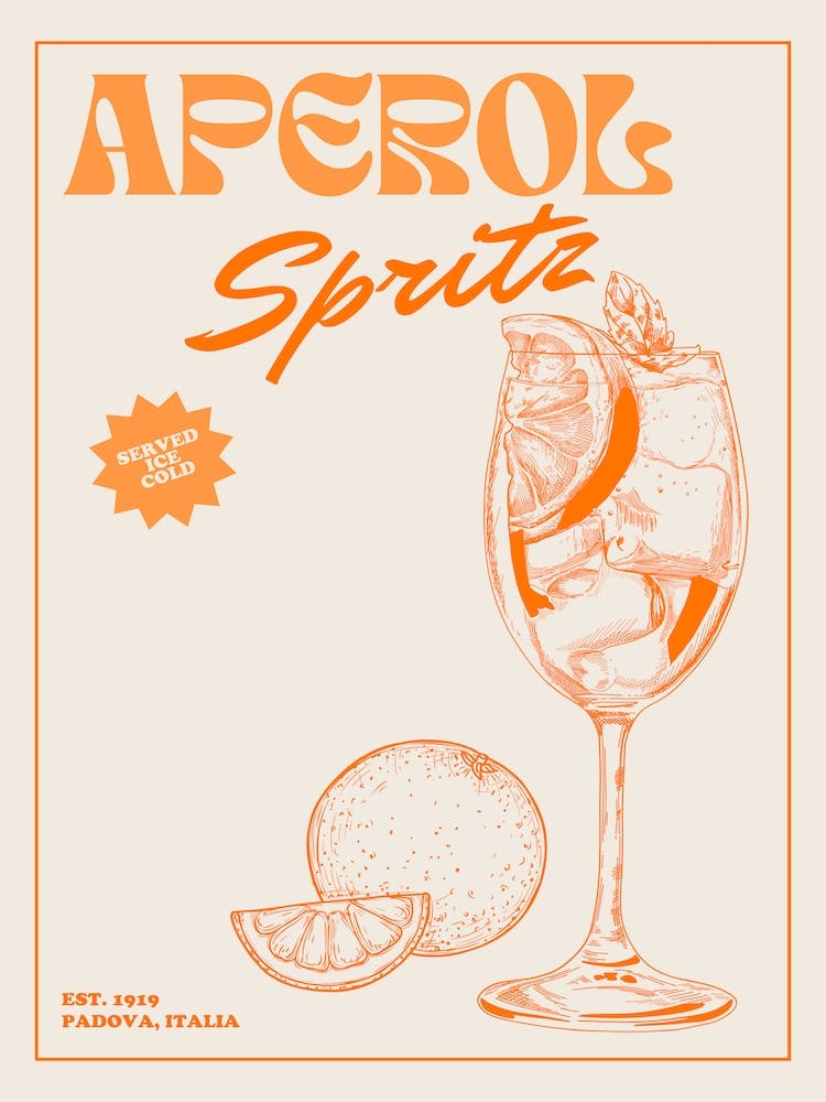 Beige Retro Aperol Spritz
