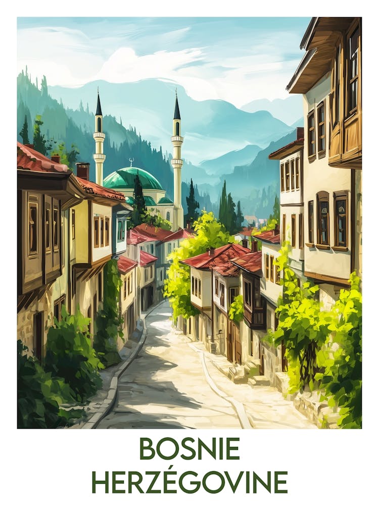 Affiche de voyage Bosnie Herzégovine