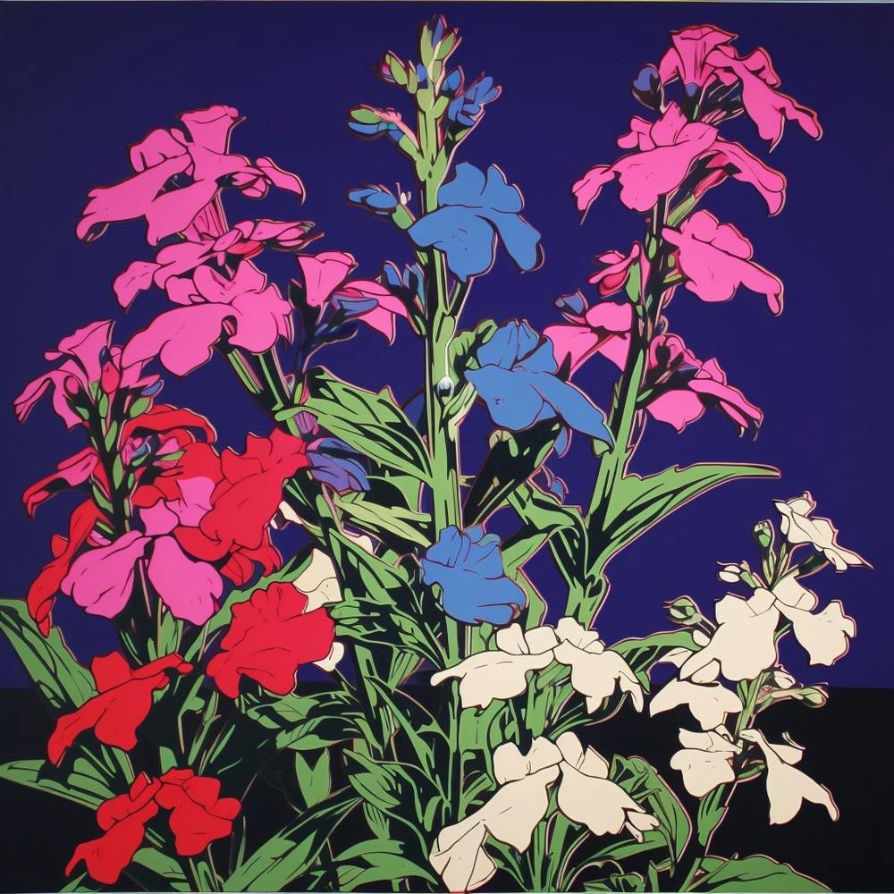 Lobelia 2 Pop Art Illustration Square