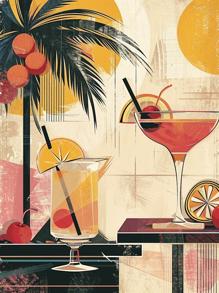 Art Deco Tropische Cocktails