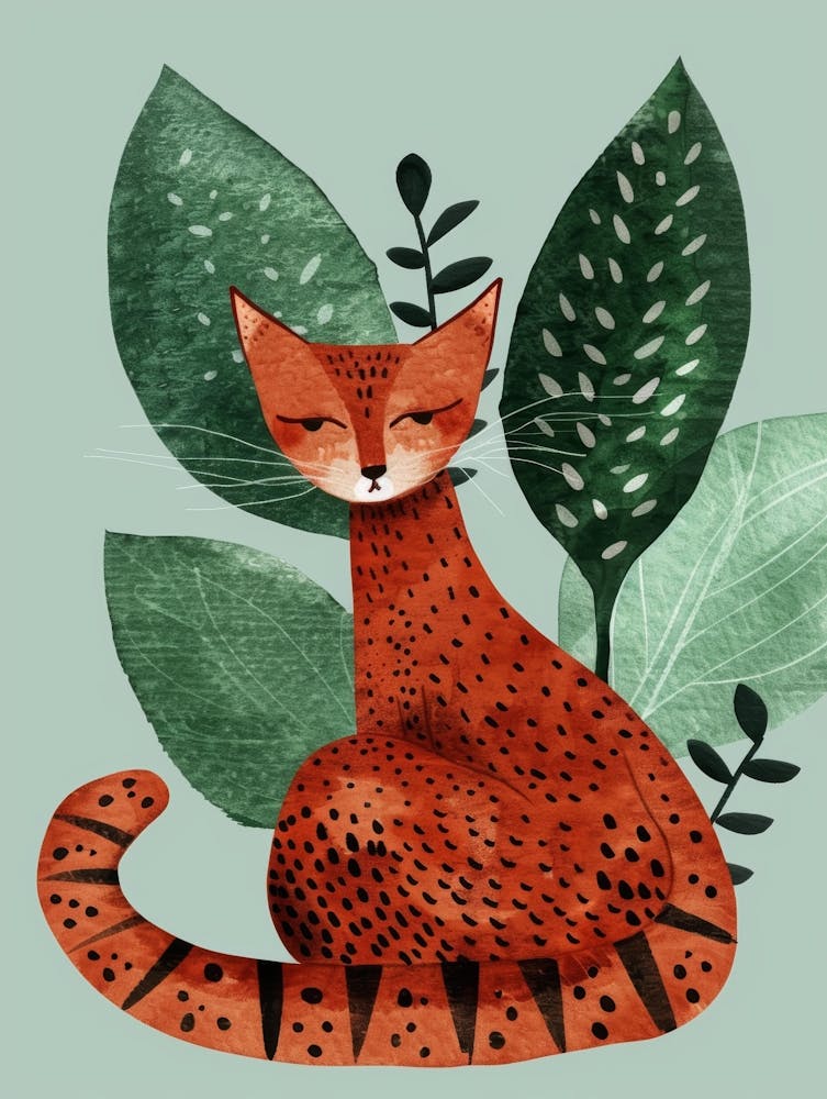 Cat With Leaves 13