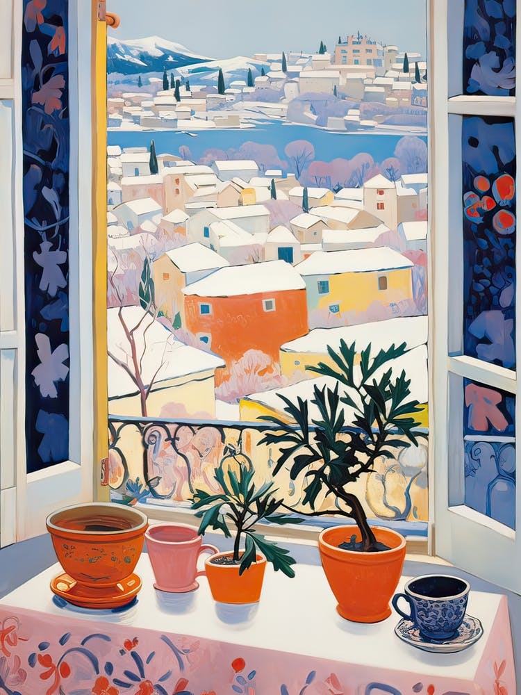 The Windowsill Of Dubrovnik   Croatia Snow Inspired By Matisse 1