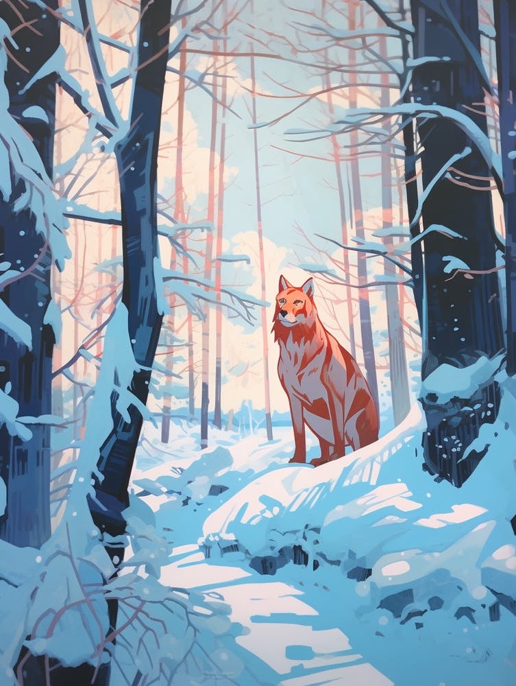 Winter Red Wolf 2 Illustration