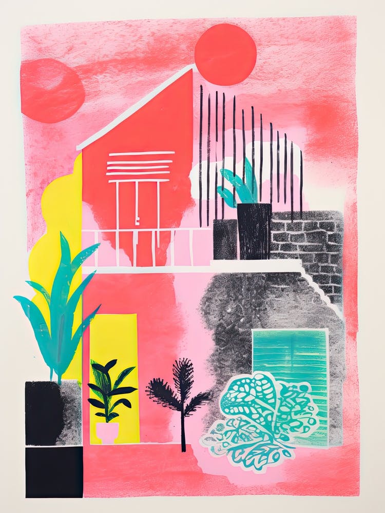 A House In Sydney, Abstract Risograph Style 2