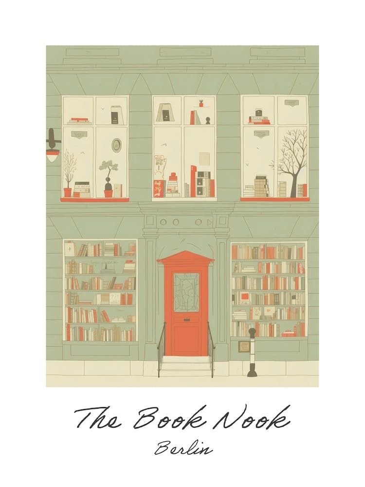 Berlin The Book Nook Pastel Colours 4 Poster