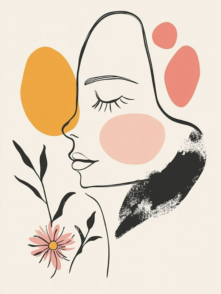 Portrait Of A Woman With Flowers