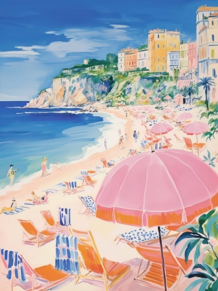 Tropea, Calabria   Italy Beach Club Lido Watercolour 1