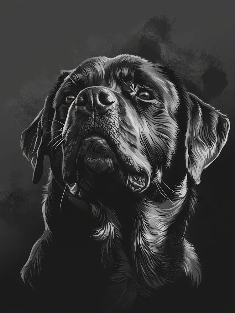 Black Labrador Retriever Portrait. Generated AI.