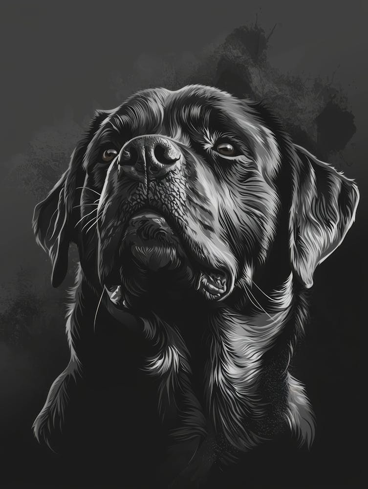 Black Labrador Retriever Portrait. Generated AI.