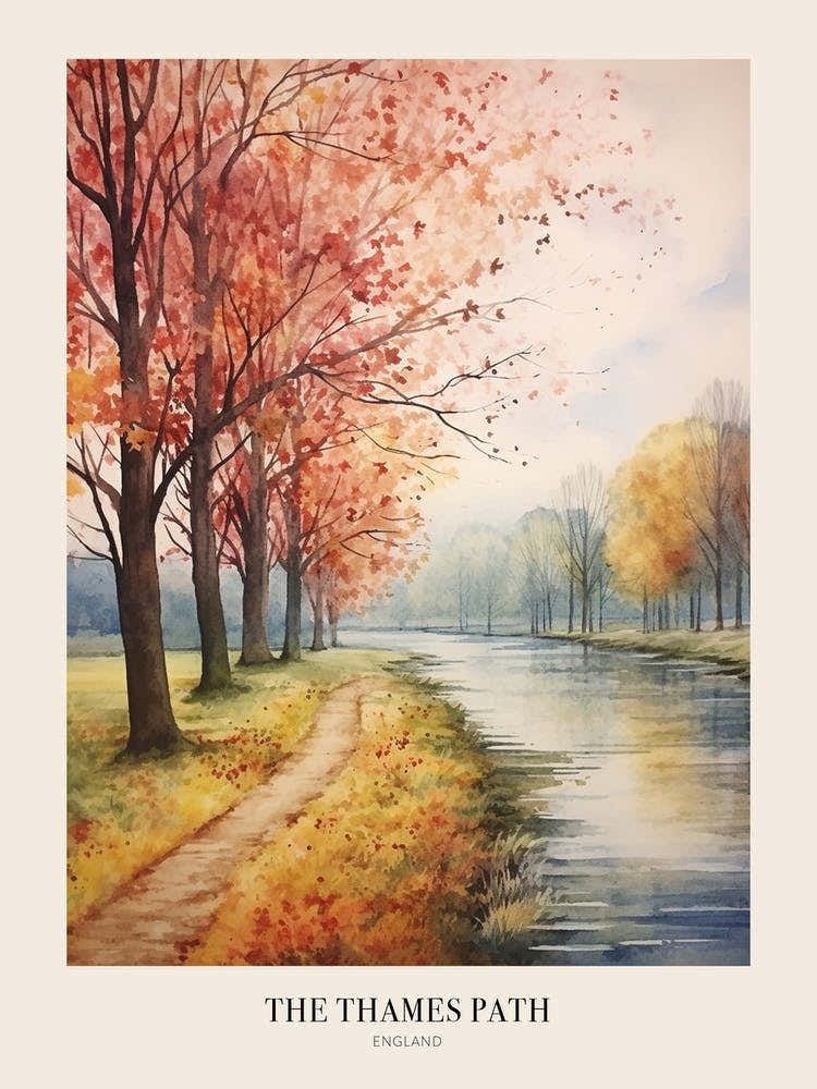 The Thames Path England 2 Uk Trail Poster