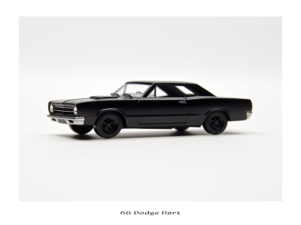 Toy Car 68 Dodge Dart Black Poster