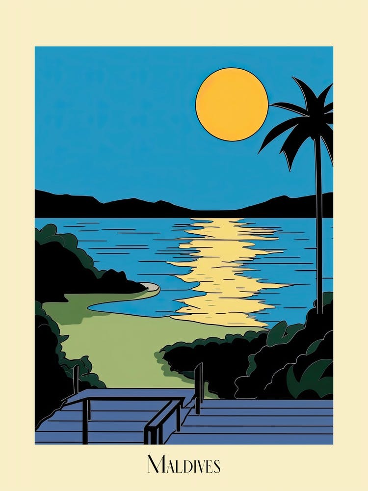 Poster Of Minimal Design Style Of Maldives 1