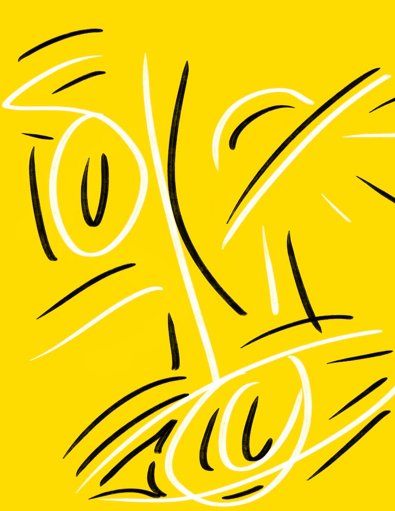Yellow And White Drawing