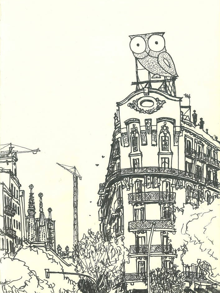 The Owl And Sagrada Familia