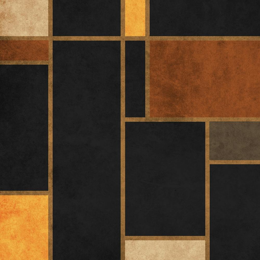 Mondrian Grid Black 1 Square