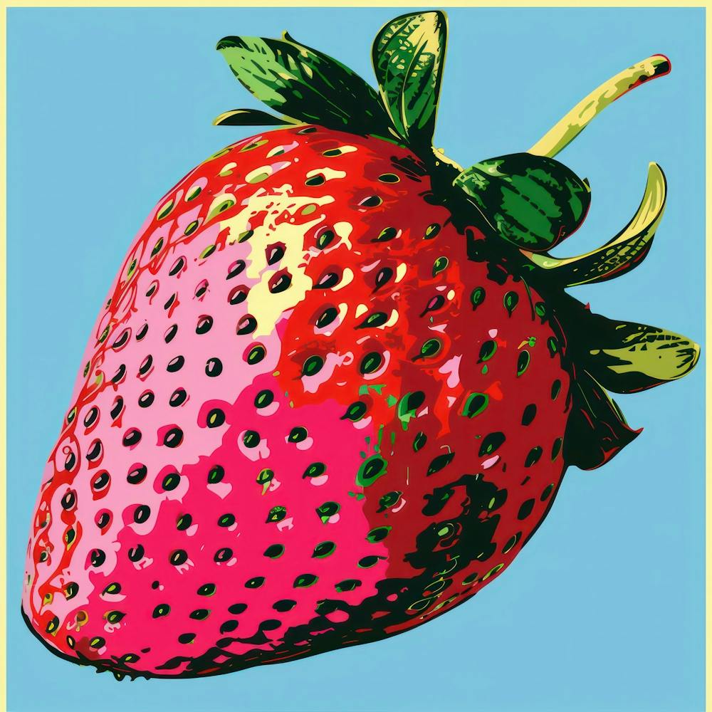 Große Erdbeere Pop Art 3