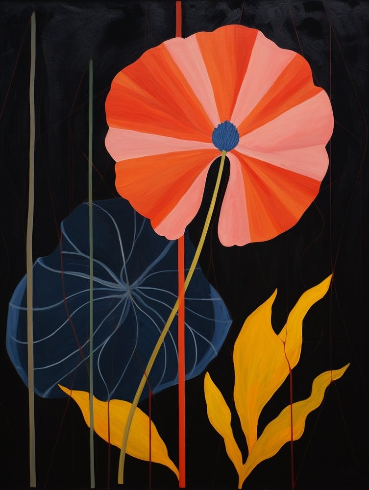 Poppy 1 Hilma Af Klint Inspired Flower Illustration