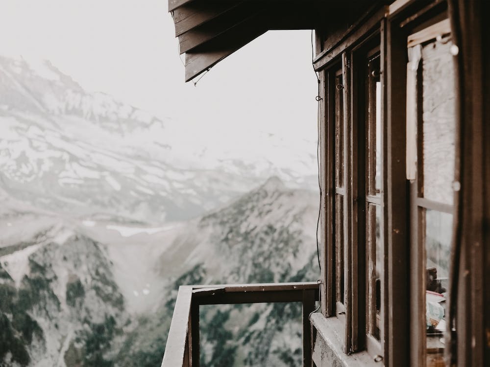 Winter Cabin View