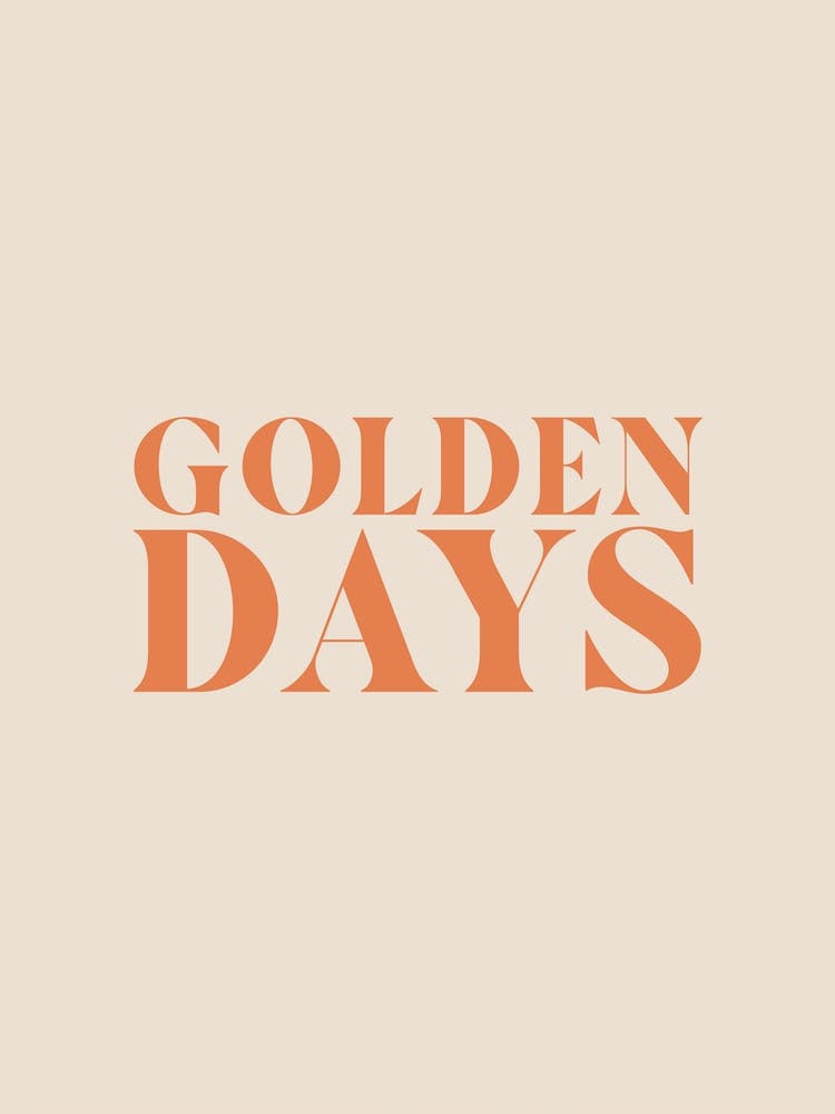 Golden Days Bohemian Orange Quote Wall