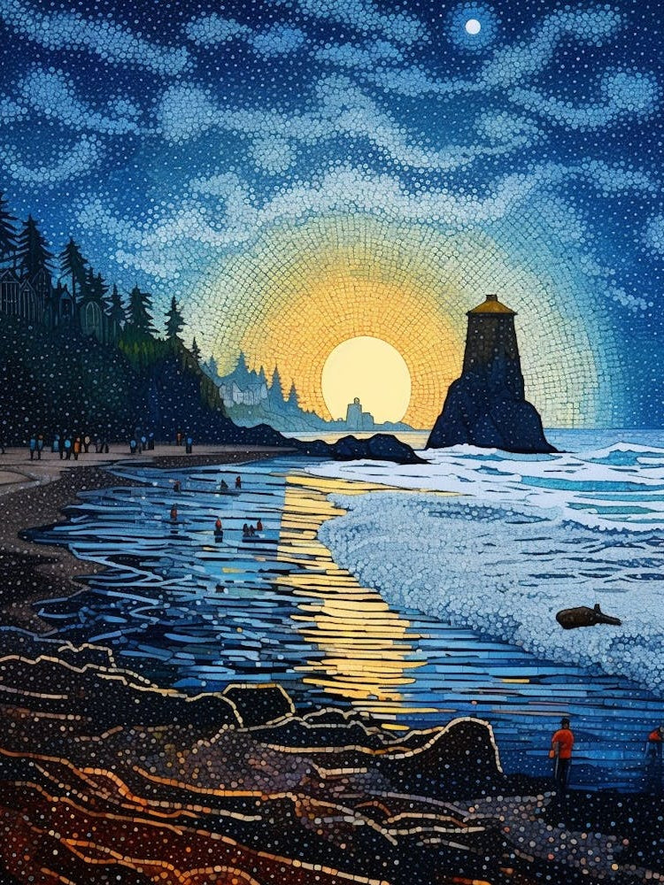 Cannon Beach Washington Retro Pop Art 13