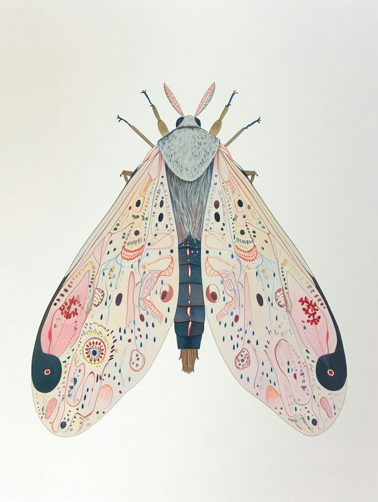 Colourful Insect Illustration Whitefly 19