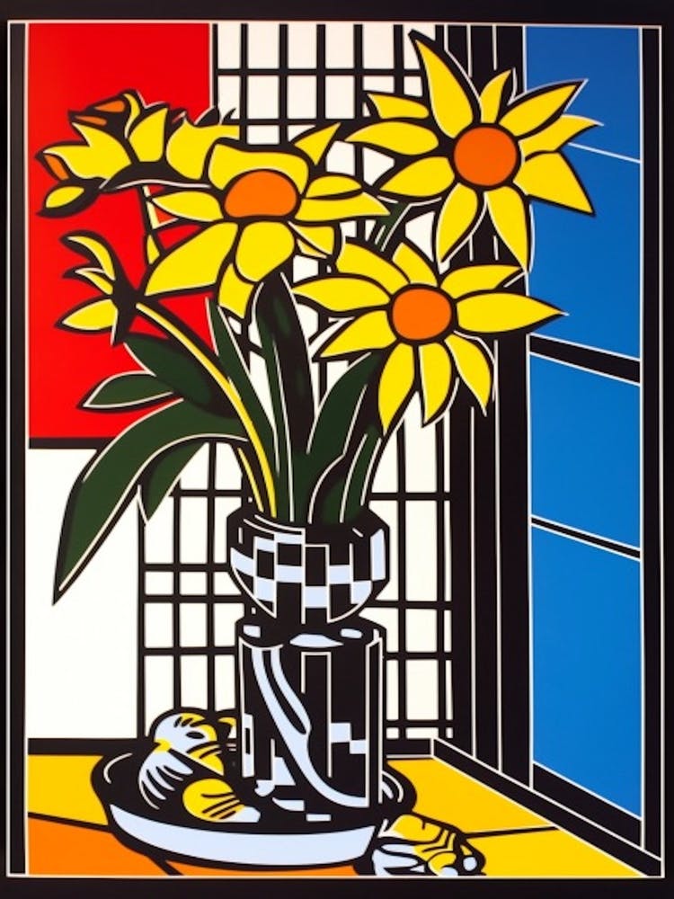 Marigold Flower Still Life  1 Pop Art Style