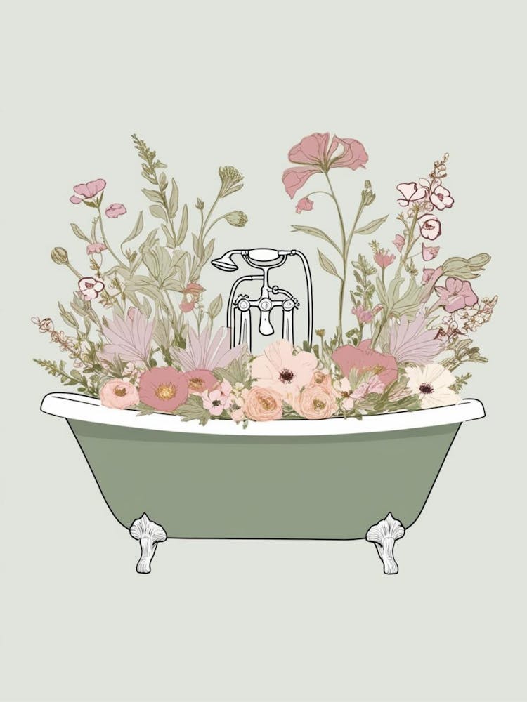 Flowers In A Bathtub