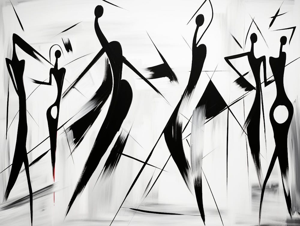 Dance Abstract Black And White 1