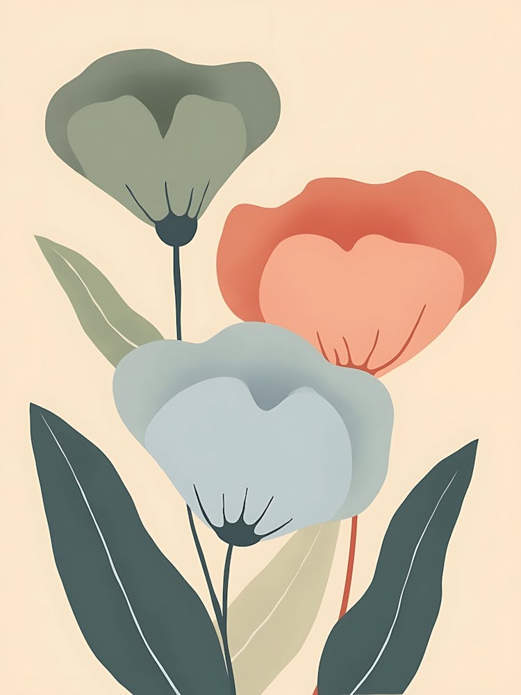 Muted Botanical Bliss Elegant Pastel Floral Decor