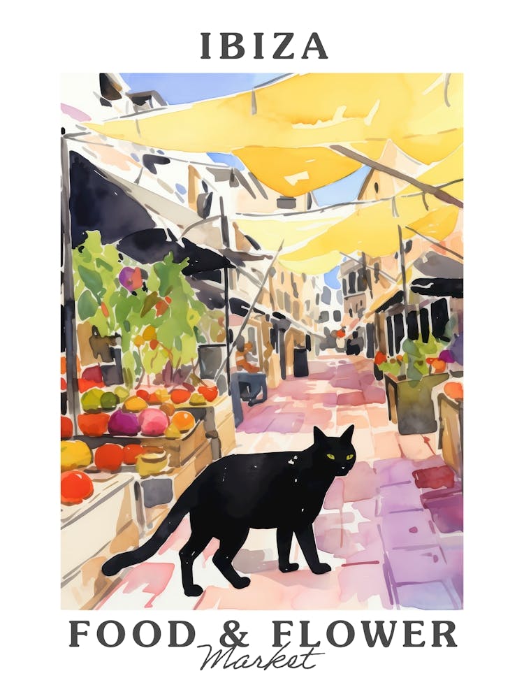 Food Market With Cats In Ibiza 3 Poster