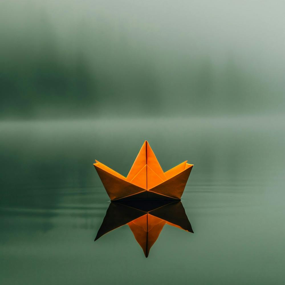 Origami Boat On Water