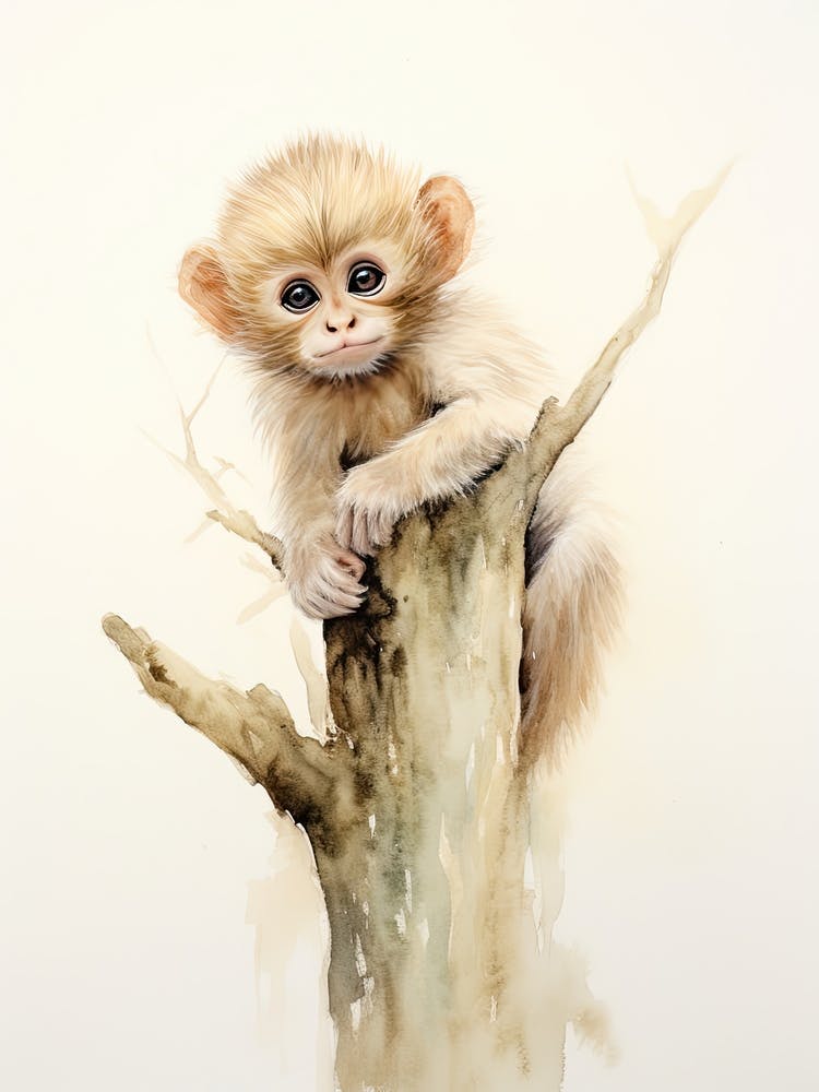 Monkey Painting Drawing Watercolour 4
