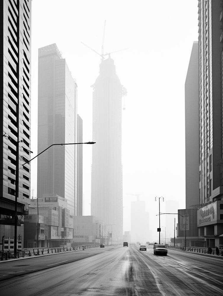 Shenzhen, China, Black And White Old Photo 1