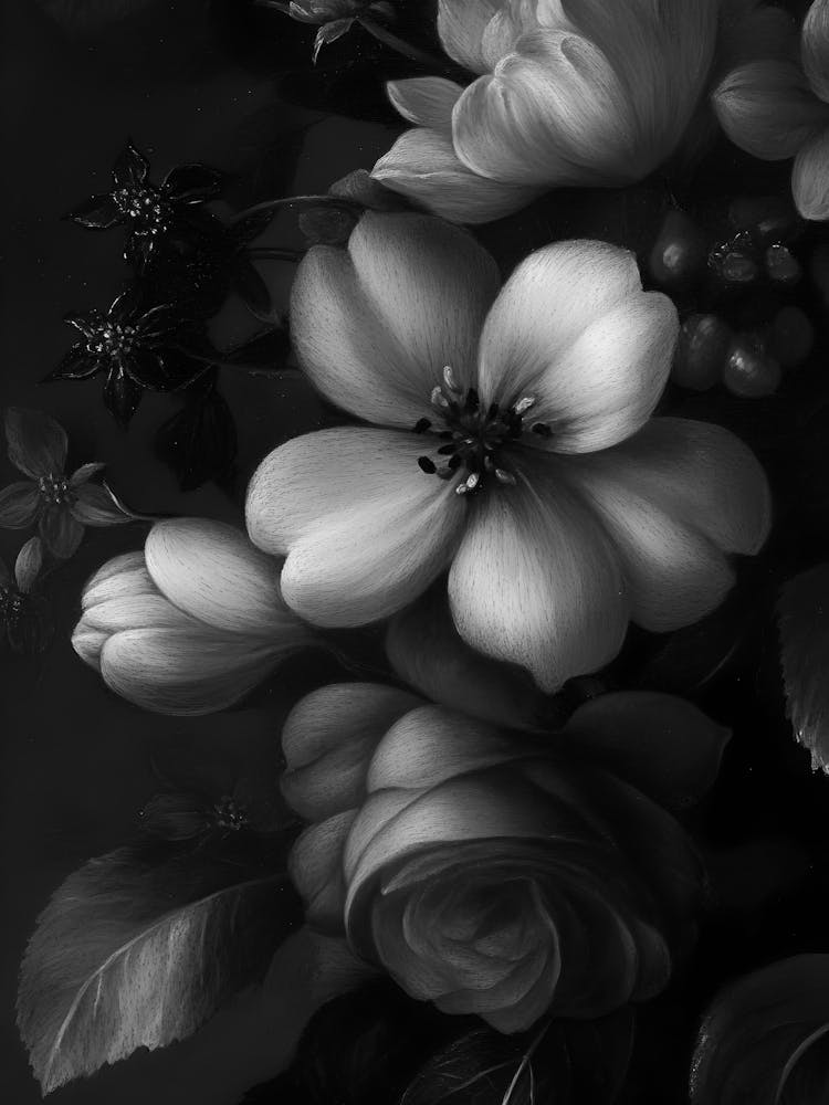 Black And White Flowers 123
